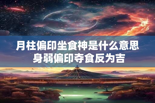 月柱偏印坐食神是什么意思 身弱偏印夺食反为吉