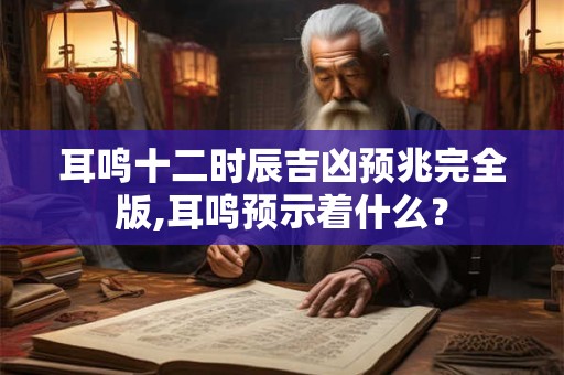耳鸣十二时辰吉凶预兆完全版,耳鸣预示着什么？