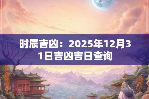 时辰吉凶：2025年12月31日吉凶吉日查询