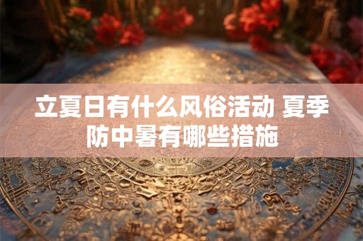 立夏日有什么风俗活动 夏季防中暑有哪些措施