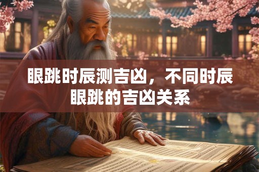 眼跳时辰测吉凶，不同时辰眼跳的吉凶关系