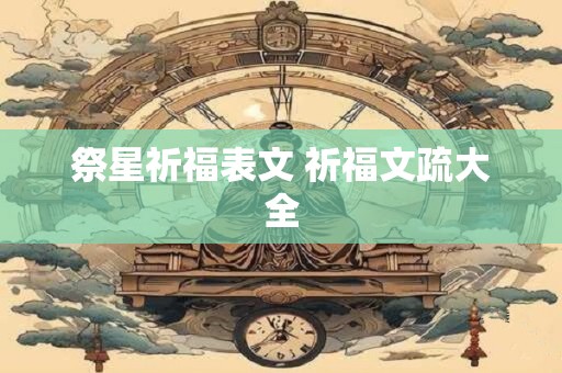 祭星祈福表文 祈福文疏大全