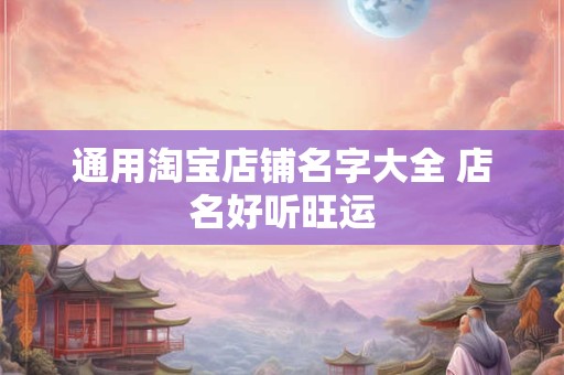 通用淘宝店铺名字大全 店名好听旺运