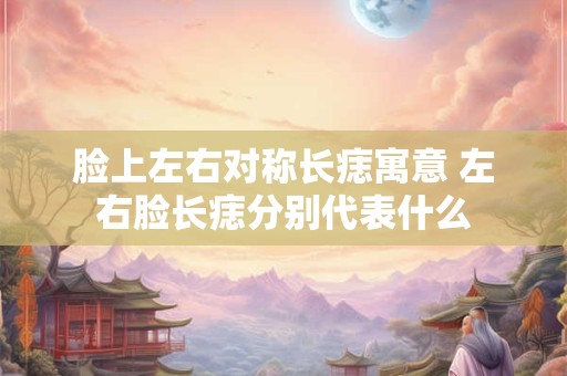 脸上左右对称长痣寓意 左右脸长痣分别代表什么
