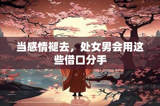 当感情褪去，处女男会用这些借口分手