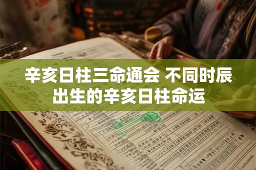 辛亥日柱三命通会 不同时辰出生的辛亥日柱命运