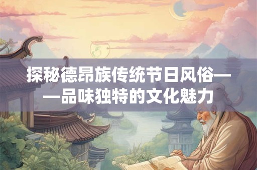 探秘德昂族传统节日风俗——品味独特的文化魅力