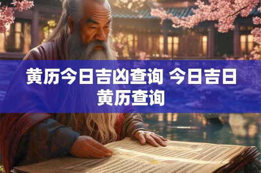 黄历今日吉凶查询 今日吉日黄历查询