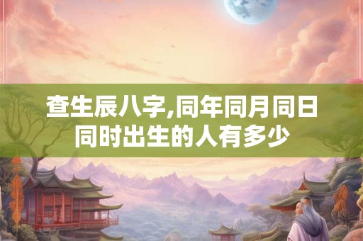 查生辰八字,同年同月同日同时出生的人有多少