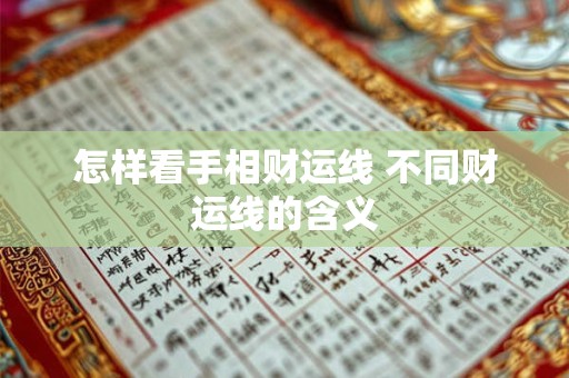 怎样看手相财运线 不同财运线的含义