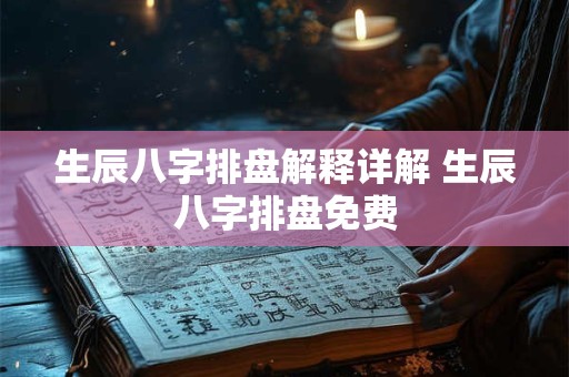 生辰八字排盘解释详解 生辰八字排盘免费