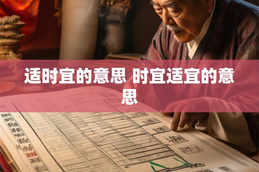 适时宜的意思 时宜适宜的意思