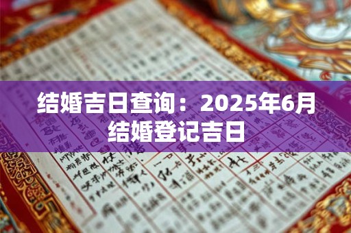 结婚吉日查询：2025年6月结婚登记吉日
