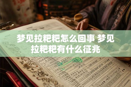 梦见拉粑粑怎么回事 梦见拉粑粑有什么征兆