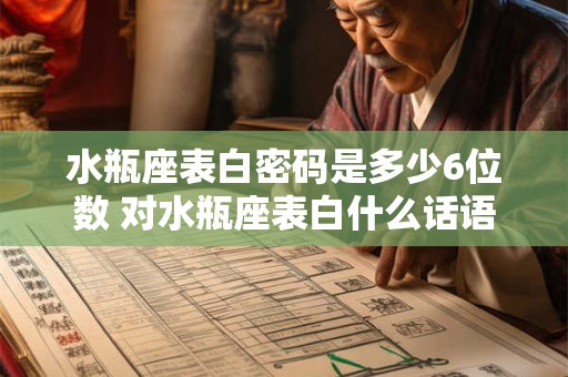 水瓶座表白密码是多少6位数 对水瓶座表白什么话语最有效