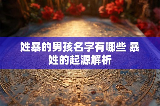 姓暴的男孩名字有哪些 暴姓的起源解析
