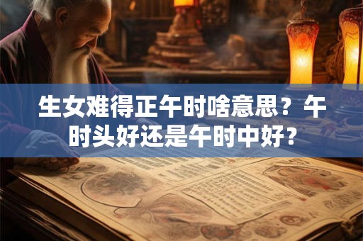 生女难得正午时啥意思？午时头好还是午时中好？