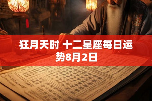 狂月天时 十二星座每日运势8月2日