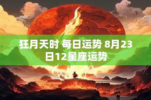 狂月天时 每日运势 8月23日12星座运势
