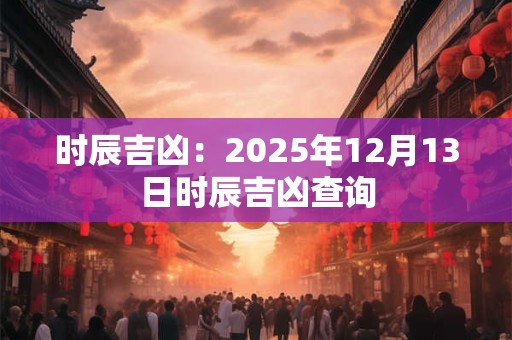 时辰吉凶：2025年12月13日时辰吉凶查询