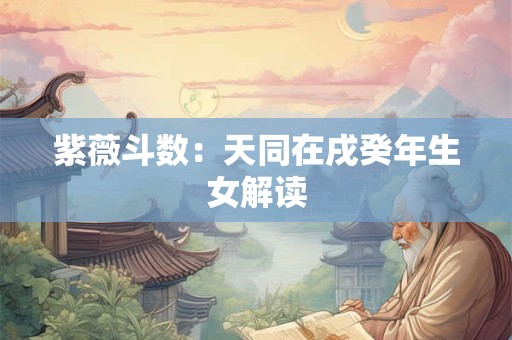 紫薇斗数：天同在戌癸年生女解读
