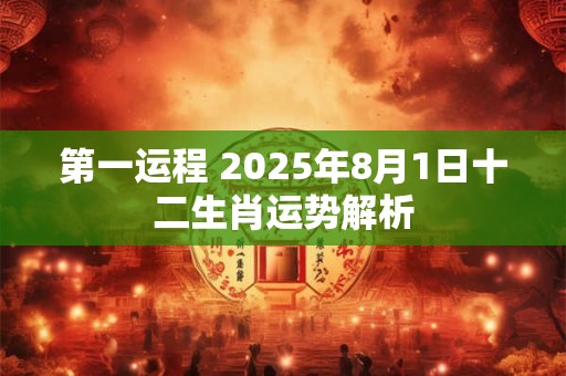 第一运程 2025年8月1日十二生肖运势解析