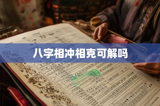 八字相冲相克可解吗