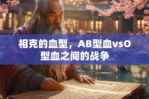 相克的血型，AB型血vsO型血之间的战争
