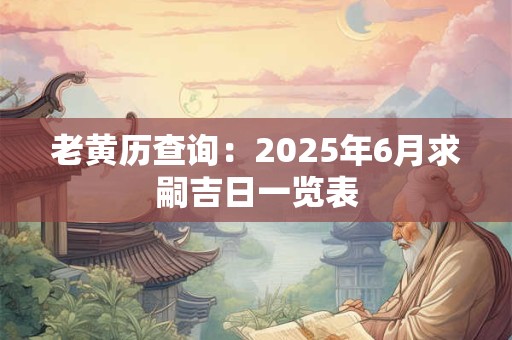 老黄历查询：2025年6月求嗣吉日一览表