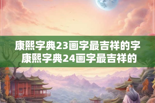 康熙字典23画字最吉祥的字 康熙字典24画字最吉祥的字