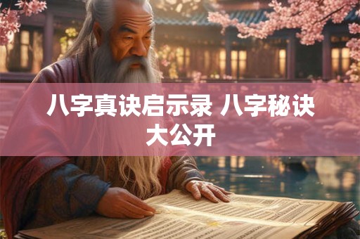 八字真诀启示录 八字秘诀大公开