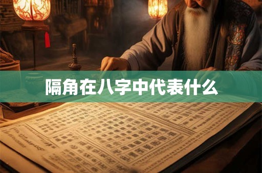 隔角在八字中代表什么