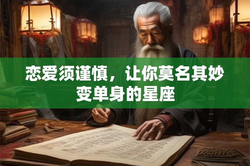 恋爱须谨慎，让你莫名其妙变单身的星座