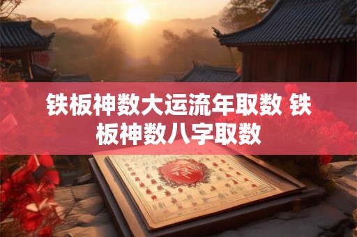 铁板神数大运流年取数 铁板神数八字取数