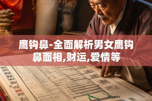 鹰钩鼻-全面解析男女鹰钩鼻面相,财运,爱情等