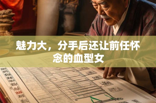 魅力大，分手后还让前任怀念的血型女
