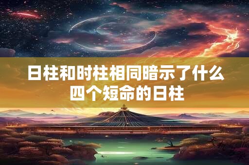 日柱和时柱相同暗示了什么 四个短命的日柱