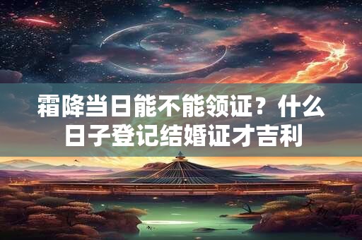 霜降当日能不能领证？什么日子登记结婚证才吉利