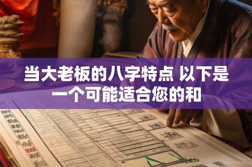 当大老板的八字特点 以下是一个可能适合您的和