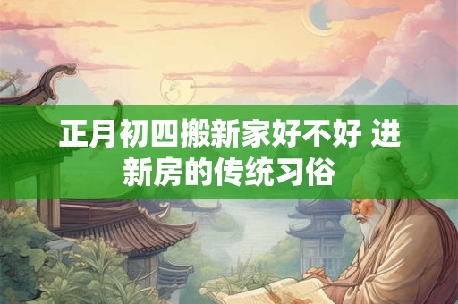 正月初四搬新家好不好 进新房的传统习俗
