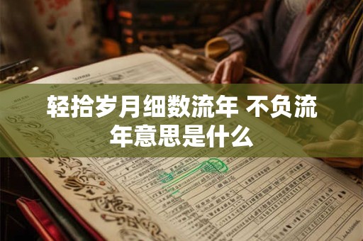 轻拾岁月细数流年 不负流年意思是什么