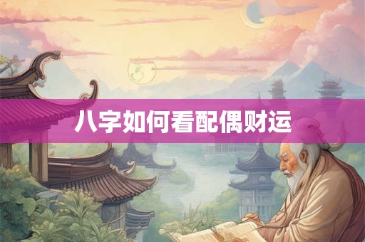 八字如何看配偶财运