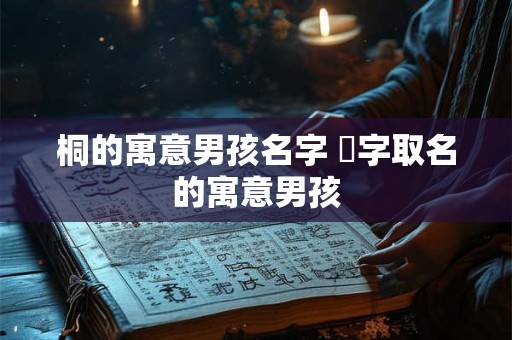桐的寓意男孩名字 峂字取名的寓意男孩