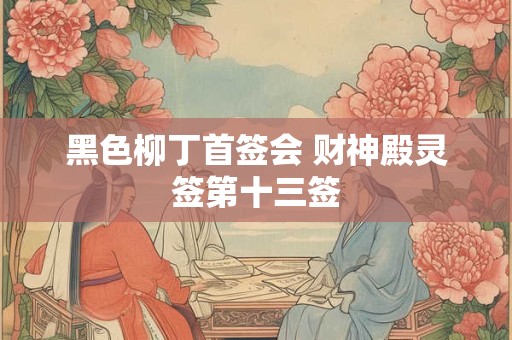 黑色柳丁首签会 财神殿灵签第十三签
