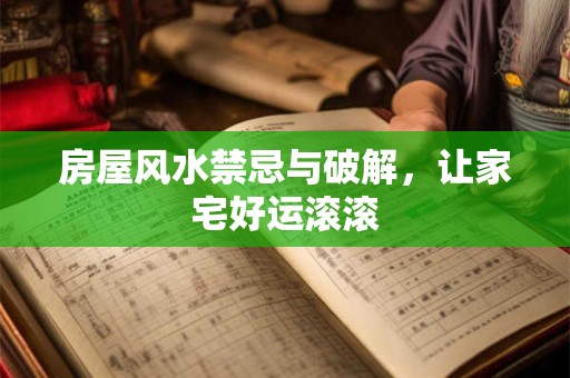 房屋风水禁忌与破解，让家宅好运滚滚