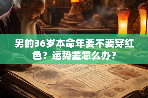男的36岁本命年要不要穿红色？运势差怎么办？