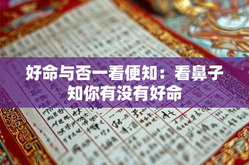 好命与否一看便知：看鼻子知你有没有好命