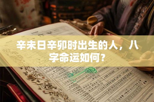 辛未日辛卯时出生的人，八字命运如何？