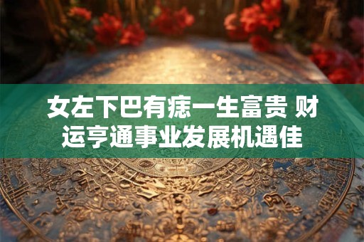 女左下巴有痣一生富贵 财运亨通事业发展机遇佳