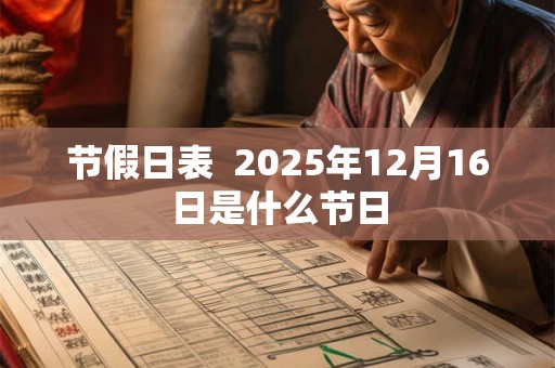 节假日表  2025年12月16日是什么节日